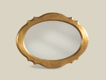 5479 - Oval framed wooden mirror by Tarocco Vaccari Group - view 2